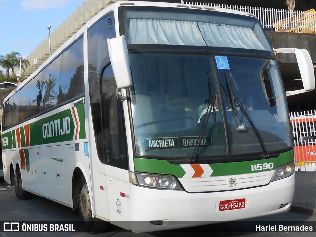 Empresa Gontijo de Transportes 11590 na cidade de Belo Horizonte, Minas Gerais, Brasil, por Hariel Bernades. ID da foto: 10974435.