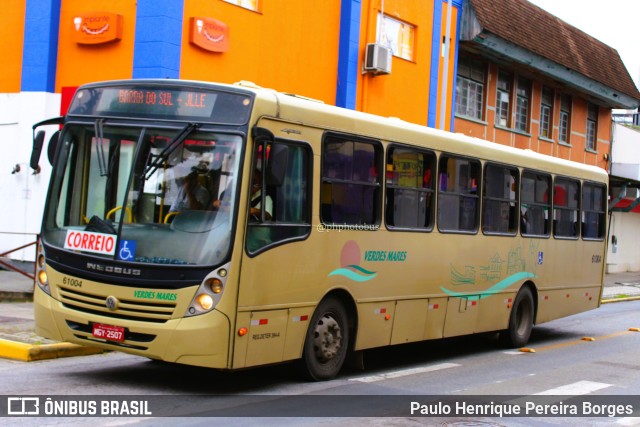 Viação Verdes Mares 61004 na cidade de Joinville, Santa Catarina, Brasil, por Paulo Henrique Pereira Borges. Número da foto: #10975473.
