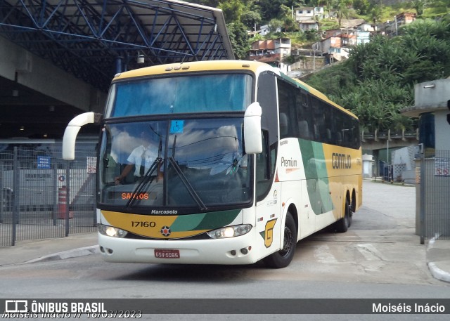 Empresa Gontijo de Transportes 17160 na cidade de Santos, São Paulo, Brasil, por Moiséis Inácio. ID da foto: 10975144.