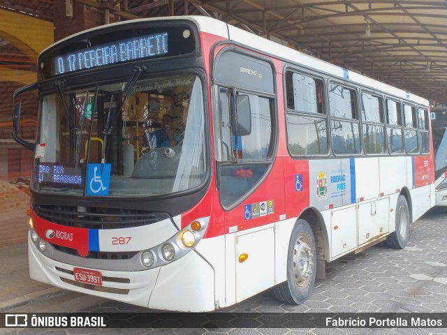 Rigras Transporte Coletivo e Turismo 287 na cidade de Ribeirão Pires, São Paulo, Brasil, por Fabrício Portella Matos. ID da foto: 10975270.