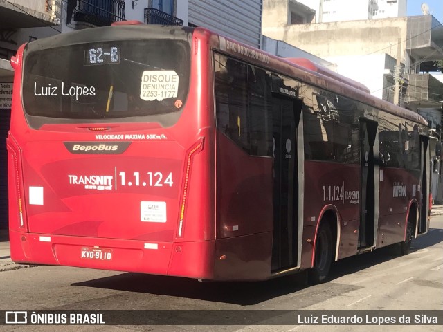 Auto Lotação Ingá 1.1.124 na cidade de Niterói, Rio de Janeiro, Brasil, por Luiz Eduardo Lopes da Silva. ID da foto: 10975632.