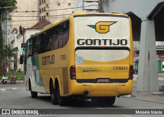 Empresa Gontijo de Transportes 17160 na cidade de Santos, São Paulo, Brasil, por Moiséis Inácio. ID da foto: 10975134.