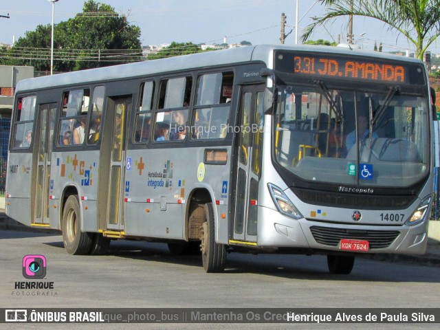 Viação Lira 14007 na cidade de Hortolândia, São Paulo, Brasil, por Henrique Alves de Paula Silva. ID da foto: 10977038.