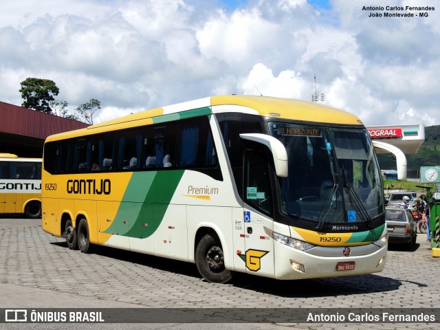 Empresa Gontijo de Transportes 19250 na cidade de João Monlevade, Minas Gerais, Brasil, por Antonio Carlos Fernandes. ID da foto: 10976639.