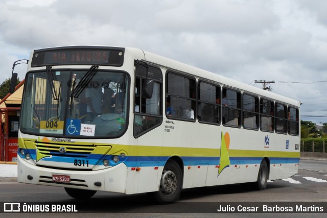 VCA - Viação Cidade de Aracaju 8311 na cidade de Aracaju, Sergipe, Brasil, por Julio Cesar  Barbosa Martins. ID da foto: 10980218.