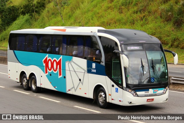 Auto Viação 1001 3402 na cidade de Piraí, Rio de Janeiro, Brasil, por Paulo Henrique Pereira Borges. ID da foto: 10981124.