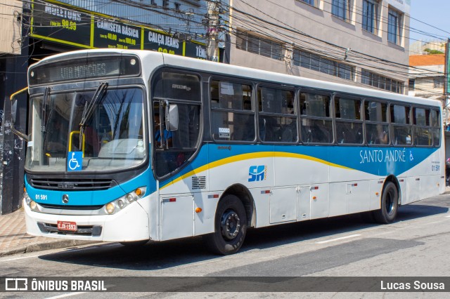 Viação Guaianazes 01 591 na cidade de Santo André, São Paulo, Brasil, por Lucas Sousa. Número da foto: #10982463.