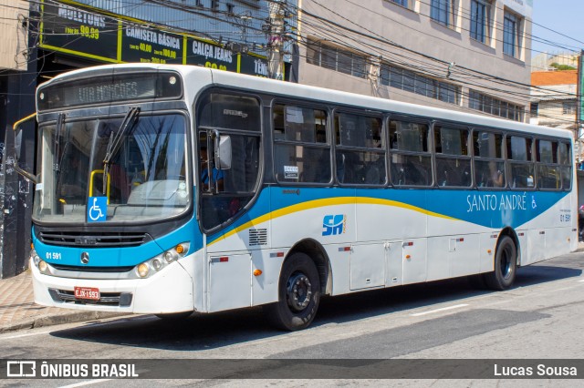 Viação Guaianazes 01 591 na cidade de Santo André, São Paulo, Brasil, por Lucas Sousa. ID da foto: 10982463.