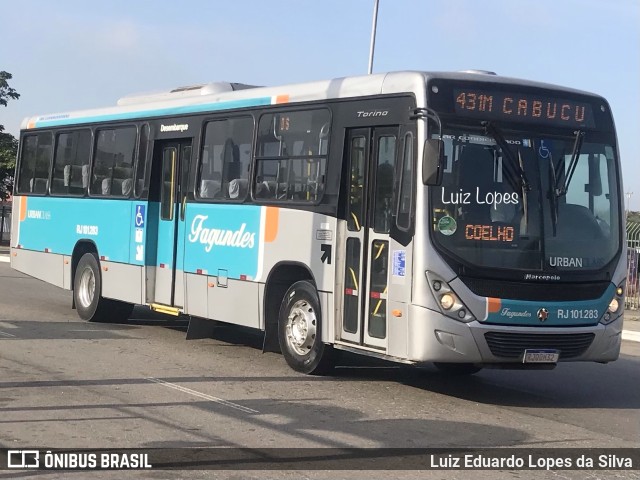 Auto Ônibus Fagundes RJ 101.283 na cidade de Niterói, Rio de Janeiro, Brasil, por Luiz Eduardo Lopes da Silva. ID da foto: 10983488.