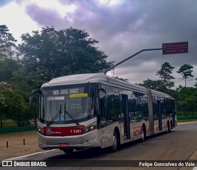 Viação Gatusa Transportes Urbanos 7 6381 na cidade de São Paulo, São Paulo, Brasil, por Felipe Goncalves do Vale. ID da foto: 10983337.