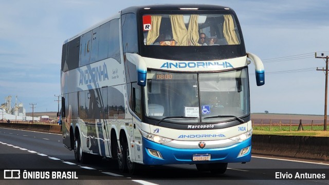 Empresa de Transportes Andorinha 7404 na cidade de Palmital, São Paulo, Brasil, por Elvio Antunes. ID da foto: 10983727.