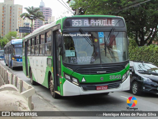 VB Transportes e Turismo 3342 na cidade de Campinas, São Paulo, Brasil, por Henrique Alves de Paula Silva. ID da foto: 10985343.