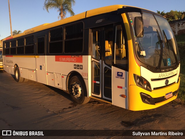 Viação Araguarina 3193 na cidade de Anápolis, Goiás, Brasil, por Sullyvan Martins Ribeiro. ID da foto: 10986414.