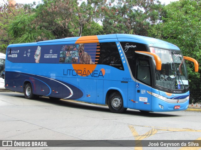 Litorânea Transportes Coletivos 5981 na cidade de São Paulo, São Paulo, Brasil, por José Geyvson da Silva. ID da foto: 10985393.