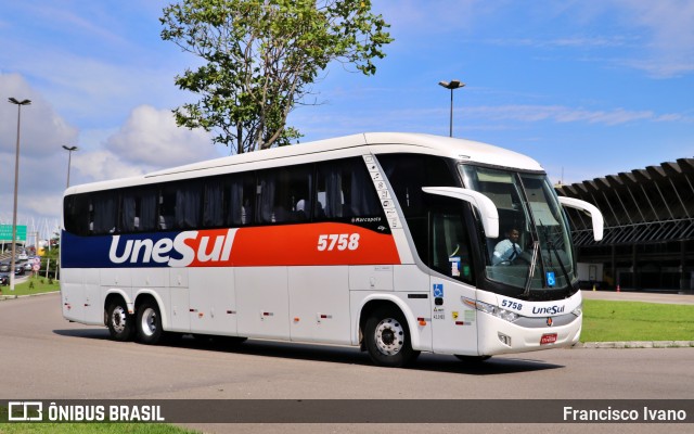 Unesul de Transportes 5758 na cidade de Florianópolis, Santa Catarina, Brasil, por Francisco Ivano. ID da foto: 10986111.