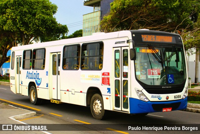 Viação Atalaia Transportes 6359 na cidade de Aracaju, Sergipe, Brasil, por Paulo Henrique Pereira Borges. Número da foto: #10987602.