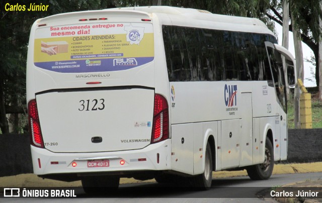 CMT - Consórcio Metropolitano Transportes 3123 na cidade de Cuiabá, Mato Grosso, Brasil, por Carlos Júnior. Número da foto: #10987440.