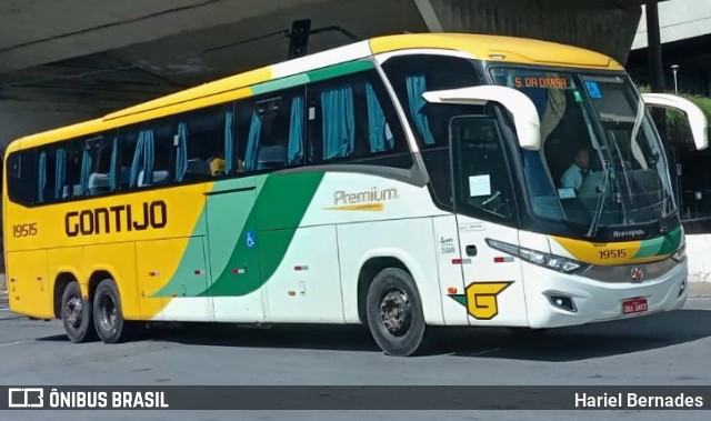 Empresa Gontijo de Transportes 19515 na cidade de Belo Horizonte, Minas Gerais, Brasil, por Hariel Bernades. ID da foto: 10989396.