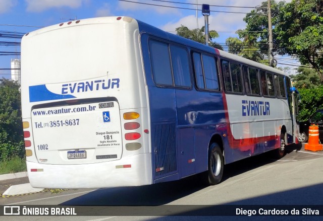 Evantur Transporte e Turismo 1002 na cidade de São Paulo, São Paulo, Brasil, por Diego Cardoso da Silva. Número da foto: #10992237.
