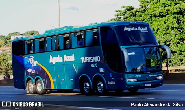 Águia Azul Turismo 0270 na cidade de Betim, Minas Gerais, Brasil, por Paulo Alexandre da Silva. ID da foto: 10990914.