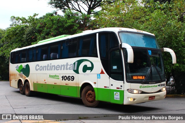 Viação Continental de Transportes 1069 na cidade de São Paulo, São Paulo, Brasil, por Paulo Henrique Pereira Borges. ID da foto: 10991977.