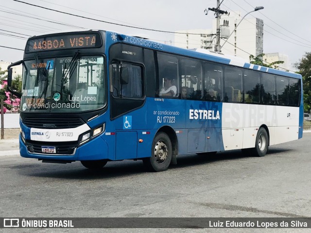 Viação Estrela RJ 177.023 na cidade de Niterói, Rio de Janeiro, Brasil, por Luiz Eduardo Lopes da Silva. ID da foto: 10992656.