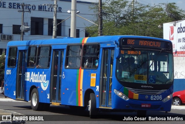Viação Atalaia Transportes 6206 na cidade de Aracaju, Sergipe, Brasil, por Julio Cesar  Barbosa Martins. Número da foto: #10989751.