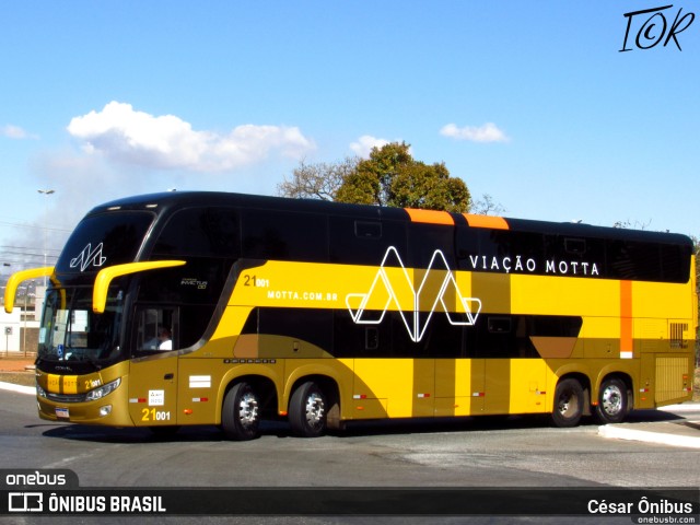 Viação Motta 21001 na cidade de Brasília, Distrito Federal, Brasil, por César Ônibus. ID da foto: 10992445.