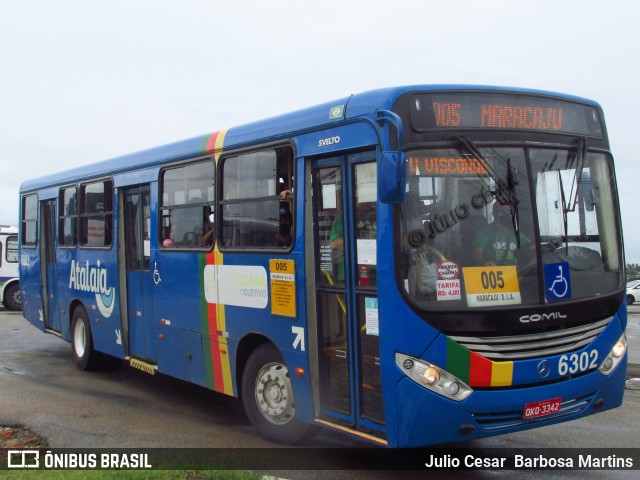 Viação Atalaia Transportes 6302 na cidade de Aracaju, Sergipe, Brasil, por Julio Cesar  Barbosa Martins. ID da foto: 10989763.