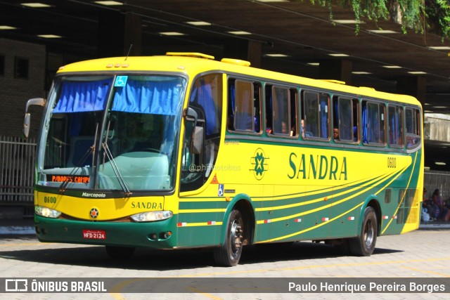 Viação Sandra 0600 na cidade de Belo Horizonte, Minas Gerais, Brasil, por Paulo Henrique Pereira Borges. ID da foto: 10992075.