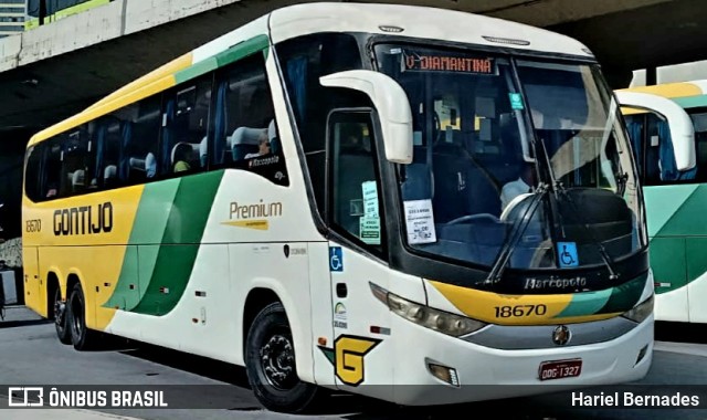 Empresa Gontijo de Transportes 18670 na cidade de Belo Horizonte, Minas Gerais, Brasil, por Hariel Bernades. Número da foto: #10991453.
