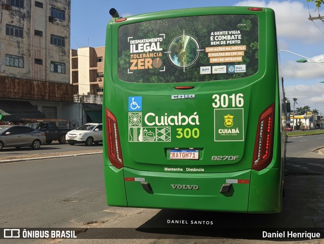 Expresso Caribus Transportes 3016 na cidade de Cuiabá, Mato Grosso, Brasil, por Daniel Henrique. ID da foto: 10992037.