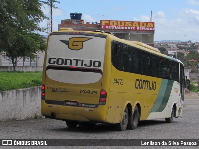 Empresa Gontijo de Transportes 14475 na cidade de Caruaru, Pernambuco, Brasil, por Lenilson da Silva Pessoa. ID da foto: 10994034.