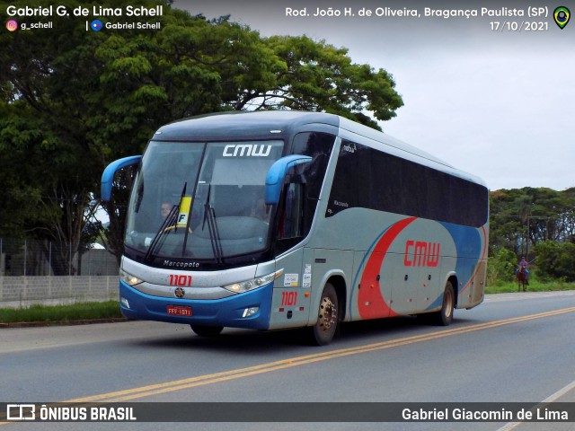 CMW Transportes 1101 na cidade de Bragança Paulista, São Paulo, Brasil, por Gabriel Giacomin de Lima. ID da foto: 10994508.