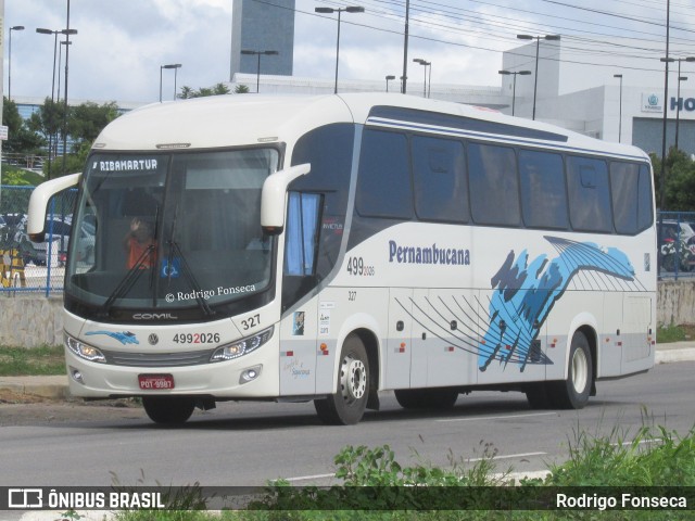 Viação Pernambucana Transporte e Turismo 327 na cidade de Caruaru, Pernambuco, Brasil, por Rodrigo Fonseca. ID da foto: 10993725.