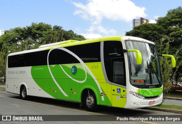 Expresso Princesa dos Campos 6145 na cidade de Curitiba, Paraná, Brasil, por Paulo Henrique Pereira Borges. ID da foto: 10920997.