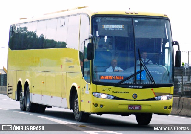 Viação Itapemirim 5707 na cidade de Resende, Rio de Janeiro, Brasil, por Matheus Freitas. Número da foto: #10920547.