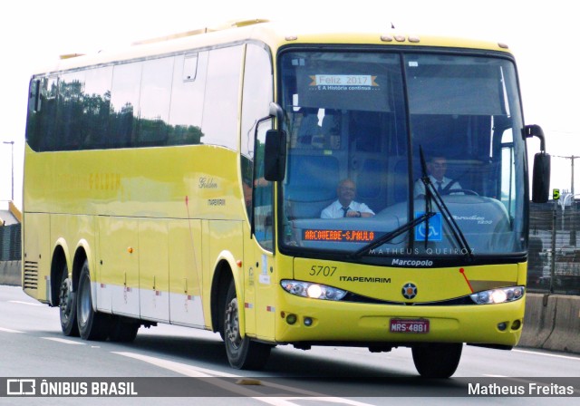 Viação Itapemirim 5707 na cidade de Resende, Rio de Janeiro, Brasil, por Matheus Freitas. ID da foto: 10920547.