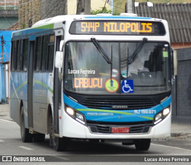 Viação Ponte Coberta RJ 190.071 na cidade de Nilópolis, Rio de Janeiro, Brasil, por Lucas Alves Ferreira. ID da foto: 10996309.