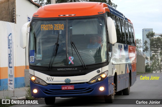 CMT - Consórcio Metropolitano Transportes 3124 na cidade de Cuiabá, Mato Grosso, Brasil, por Carlos Júnior. Número da foto: #10996737.