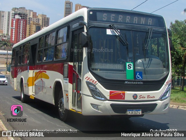 Viação São Bento Ribeirão Preto 15065 na cidade de Ribeirão Preto, São Paulo, Brasil, por Henrique Alves de Paula Silva. Número da foto: #10921602.