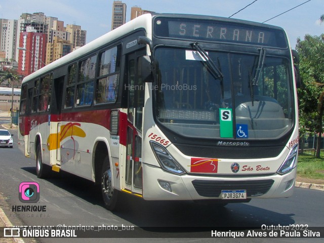 Viação São Bento Ribeirão Preto 15065 na cidade de Ribeirão Preto, São Paulo, Brasil, por Henrique Alves de Paula Silva. ID da foto: 10921602.