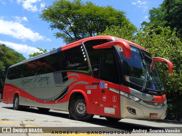 Empresa de Ônibus Pássaro Marron 6008 na cidade de São Paulo, São Paulo, Brasil, por Andrey  Soares Vassão. Número da foto: #10923664.