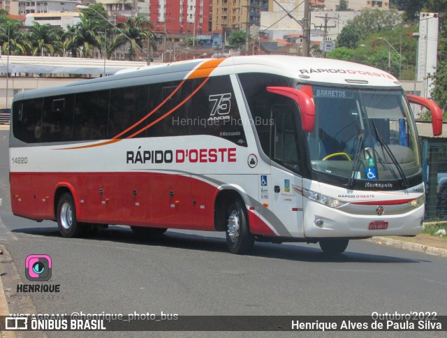 Rápido D´Oeste 14220 na cidade de Ribeirão Preto, São Paulo, Brasil, por Henrique Alves de Paula Silva. ID da foto: 10921614.