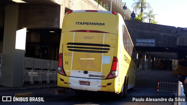 Viação Itapemirim 60067 na cidade de Belo Horizonte, Minas Gerais, Brasil, por Paulo Alexandre da Silva. ID da foto: 10922394.