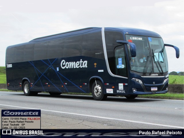 Viação Cometa 721555 na cidade de Aparecida, São Paulo, Brasil, por Paulo Rafael Peixoto. ID da foto: 10923769.