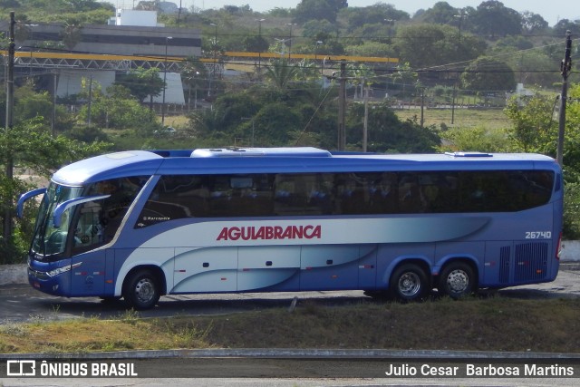 Viação Águia Branca 26740 na cidade de Aracaju, Sergipe, Brasil, por Julio Cesar  Barbosa Martins. Número da foto: #10927552.