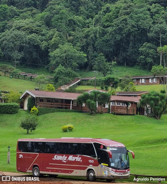 Santa Maria Fretamento e Turismo 150 na cidade de Santo Antônio do Pinhal, São Paulo, Brasil, por Agnaldo Penides. ID da foto: 10930247.