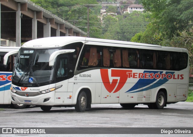 Viação Teresópolis RJ 203.042 na cidade de Teresópolis, Rio de Janeiro, Brasil, por Diego Oliveira. ID da foto: 10929913.