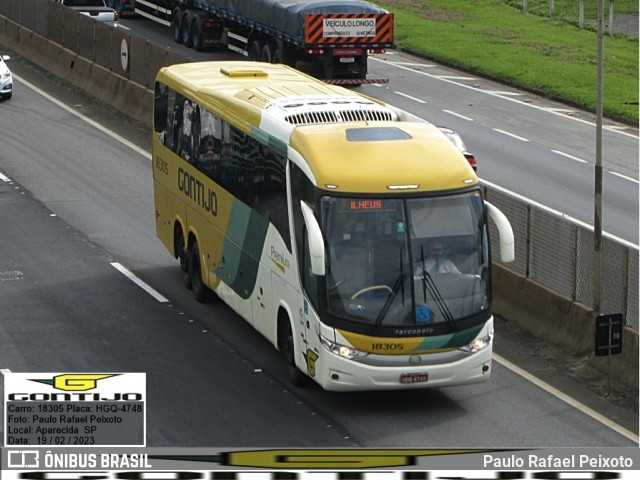 Empresa Gontijo de Transportes 18305 na cidade de Aparecida, São Paulo, Brasil, por Paulo Rafael Peixoto. ID da foto: 10927189.